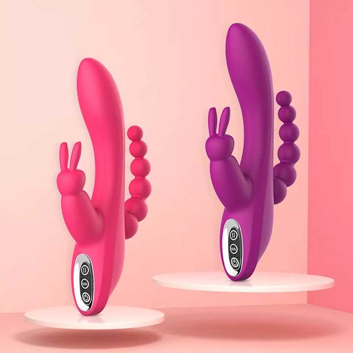 Vibrator sex shop 3 in 1 G-Spot Rabbit Anal Dildo