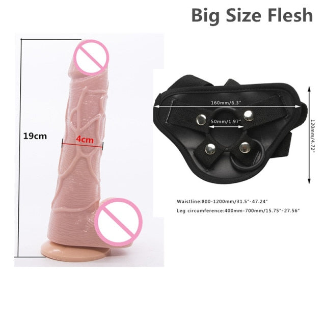 Strap On Realistic Dildo Pants For Woman Men Couples Strapon Dildo Panties For Lesbian Gay Adult game Sex Toy Sex Products