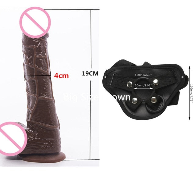 Strap On Realistic Dildo Pants For Woman Men Couples Strapon Dildo Panties For Lesbian Gay Adult game Sex Toy Sex Products