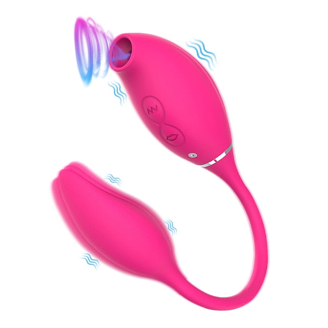 Rose Vibrator with Vibrating Egg Butt Plug