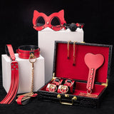 BDSM Bed Bondage Kit Genuine Leather Restraint Set Handcuffs Collar Gag
